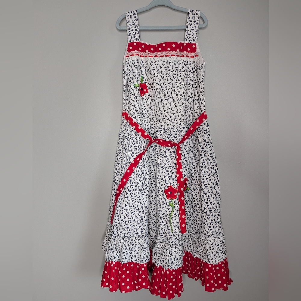 Girls floral and polka dot summer dress